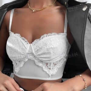 cropped lace cami